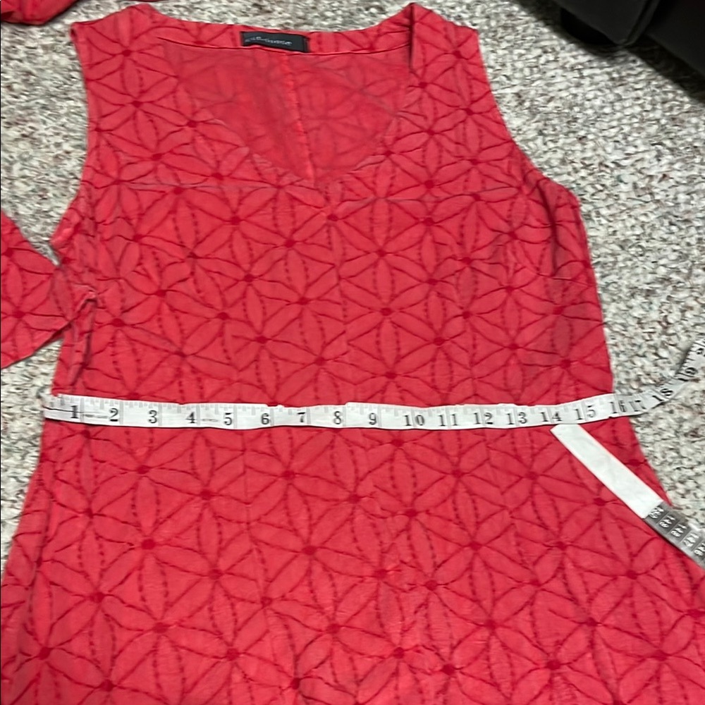 Cut loose embroidered flower 2 pc Red midi dress and blouse/blazer set - Picture 8 of 11